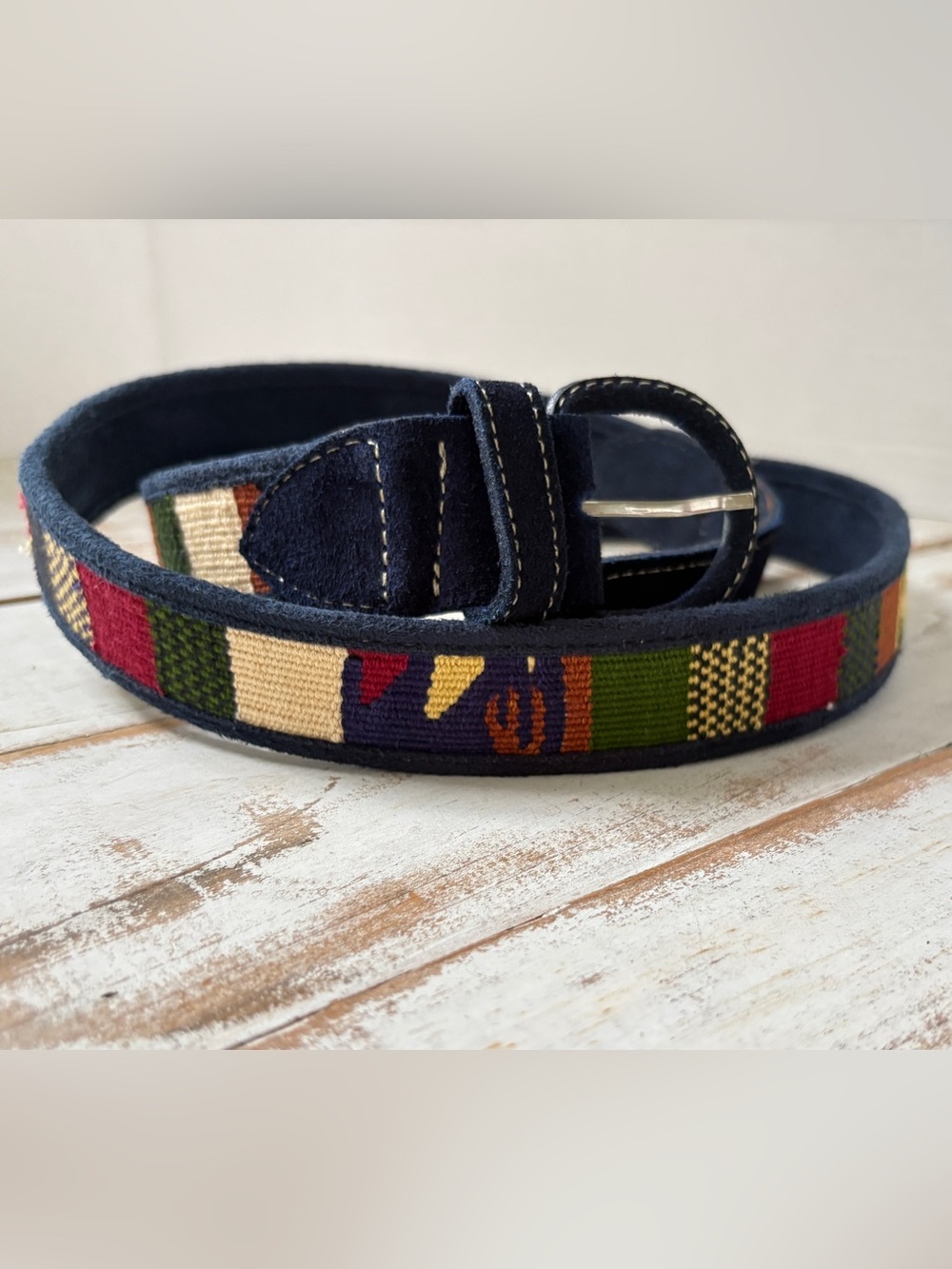 Ecuadorian artisan handwoven belt Faja geometric colorful unique unisex sz 42